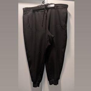 Black Straight Leg Cuffed Lounge Pants